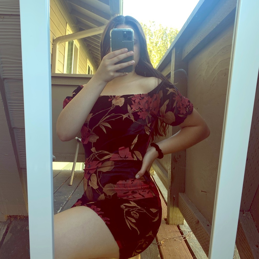 Velvet Floral Dress